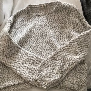 Gray and white knitted sweater nwot